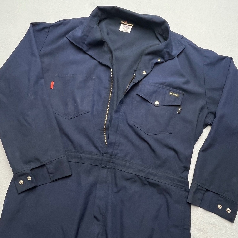 Workrite FR Navy Blue Full Zip Coveralls 54 R 2XLG ARC Rating‎ 8.7 Nomex
